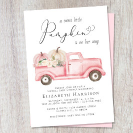 カボチャフローラヴィンテージトラック仮想ベビーシャワー 招待状