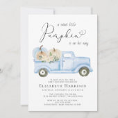 カボチャフローラヴィンテージトラック男の赤ちゃんシャワー 招待状 (正面)