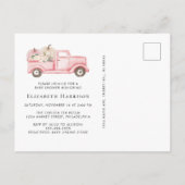 カボチャフローラヴィンテージトラック赤ちゃんガールシャワー インビテーションポストカード (裏面)