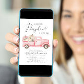 カボチャフローラヴィンテージトラック赤ちゃんガールシャワー 招待状