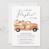 カボチャフローラヴィンテージトラック赤ちゃんシャワー 招待状 (正面)