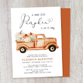 カボチャフローラヴィンテージトラック赤ちゃんシャワー 招待状