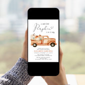 カボチャフローラヴィンテージトラック赤ちゃんシャワー 招待状