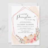 カボチャフローラ水の色ベビーガールシャワー 招待状 (正面)