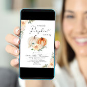 カボチャフローラ水彩カップル赤ちゃんシャワー 招待状