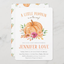 カボチャフローラ水彩秋ベビーシャワー