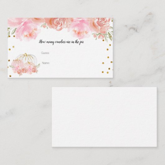 カボチャフローラ瓶カード内のキャンディーの数 エンクロージャーカード (正面/裏面)