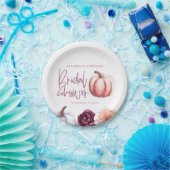 カボチャフローラ秋パープルピーチブライダルシャワー ペーパープレート (パーティー)