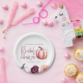 カボチャフローラ秋パープルピーチブライダルシャワー ペーパープレート (パーティー)