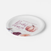 カボチャフローラ秋パープルピーチブライダルシャワー ペーパープレート (アングル)