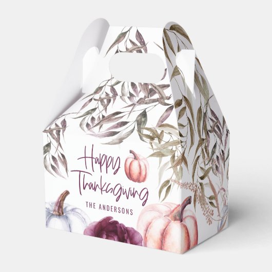 カボチャフローラ秋感謝謝祭パーティーの好意ボックス フェイバーボックス (裏面サイド)