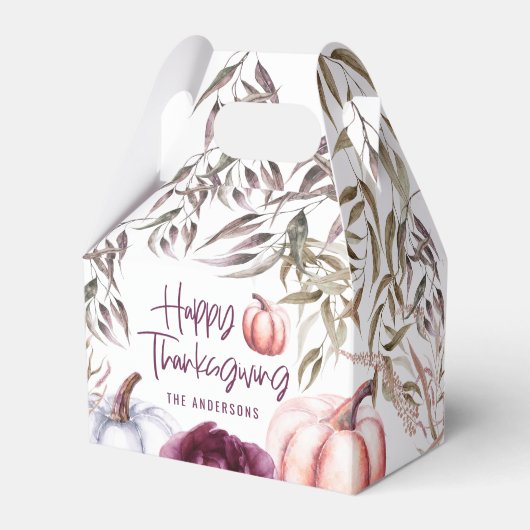 カボチャフローラ秋感謝謝祭パーティーの好意ボックス フェイバーボックス (正面サイド)