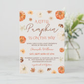 カボチャフローラ秋男女兼用赤ちゃんシャワー 招待状 (スタンド正面)
