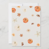 カボチャフローラ秋男女兼用赤ちゃんシャワー 招待状 (裏面)