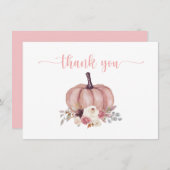 カボチャフローラ素朴シャワー誕生日ありがとう サンキューカード (正面/裏面)