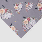 カボチャフローラ紫色のグレーの水色パターン秋 薄葉紙 (詳細)