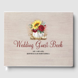 カボチャフローラ花瓶素朴秋の結婚式 ゲストブック