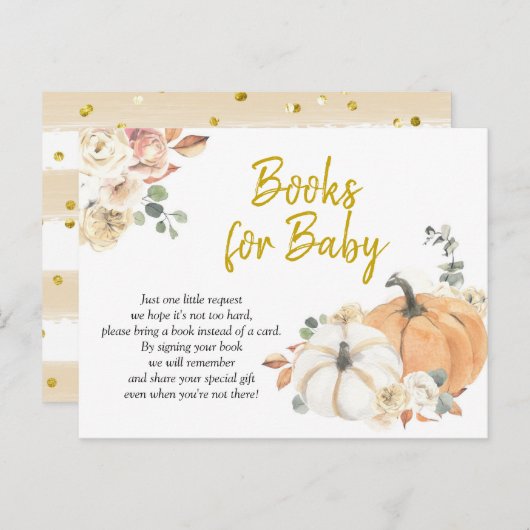 カボチャフローラ赤ちゃんシャワーブックベビー インビテーションポストカード (正面/裏面)