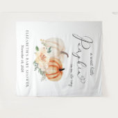 カボチャフローラ赤ちゃんシャワー写真背景 タペストリー (正面(横))