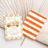 カボチャフローラ車秋ベビーシャワー 招待状