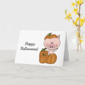 カボチャブタ(カスタマイズ可能な) カード (黄色い花)