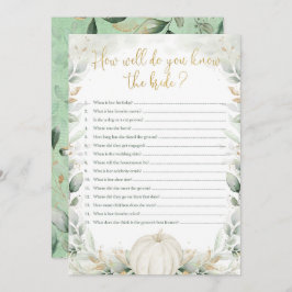 カボチャブライダルシャワーゲームグッズウェル知っている花嫁