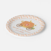 カボチャプリンセスキャリッジベビーシャワーの供給 ペーパープレート (アングル)