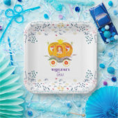 カボチャプリンセスキャリッジワイルドフラワーズ誕生日 ペーパープレート (パーティー)