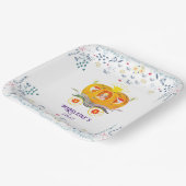 カボチャプリンセスキャリッジワイルドフラワーズ誕生日 ペーパープレート (傾斜あり)