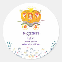 カボチャプリンセスキャリッジワイルドフラワーズ誕生日 ラウンドシール