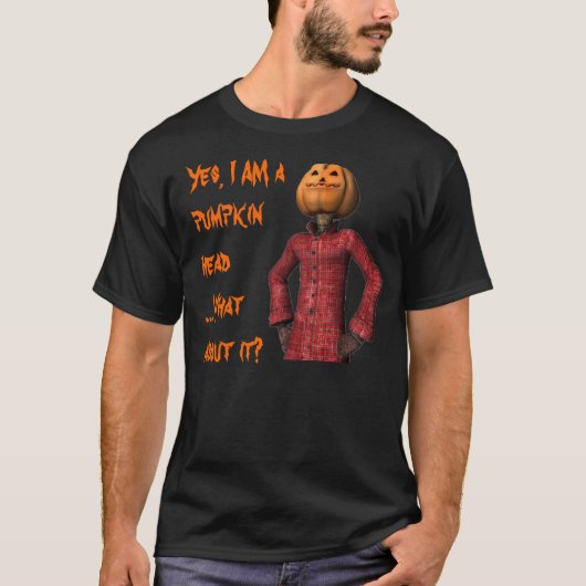 カボチャヘッド態度のワイシャツ Tシャツ (正面)