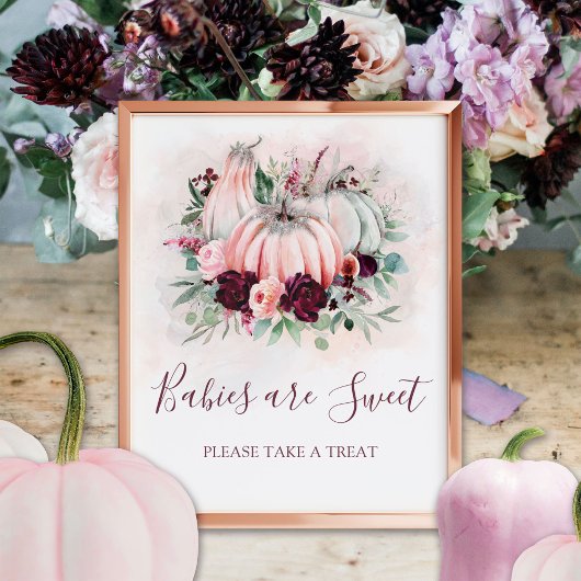 カボチャベビーは甘い赤ちゃんシャワーのサイン ポスター