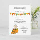 カボチャベビーシャワーの招待の男の赤ちゃん 招待状 (スタンド正面)