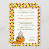 カボチャベビーシャワーの招待/秋のモザイクのベビー 招待状 (正面/裏面)