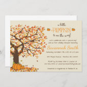 カボチャベビーシャワー招待状 – リトルカボチャ 招待状 (正面/裏面)