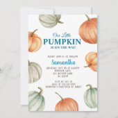 カボチャベビーシャワー招待状、秋ベビースプリンクル 招待状 (正面)