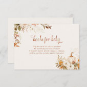 カボチャベビーフローラベビーシャワー用の本 エンクロージャーカード (正面/裏面)