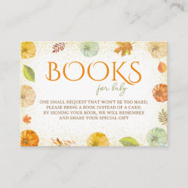 カボチャベビー秋ベビシャワー用の本 エンクロージャーカード