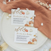 カボチャベビー秋ベビーシャワー用の本 エンクロージャーカード