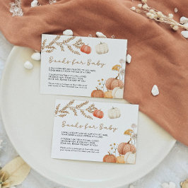 カボチャベビー秋ベビーシャワー用の本 エンクロージャーカード