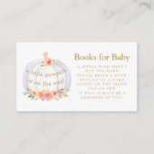 カボチャベビー秋ベビーシャワー用の本 エンクロージャーカード (正面)