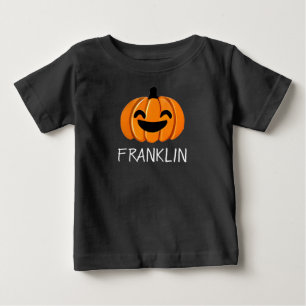 カボチャベビーTシャツ! カスタマイズ可能な名前 ベビーTシャツ
