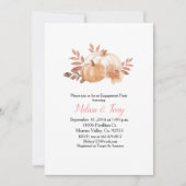 カボチャモダンの水彩婚約パーティ 招待状 (正面)