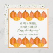 カボチャモダンハッピーサンクスギビング シーズンカード (正面/裏面)