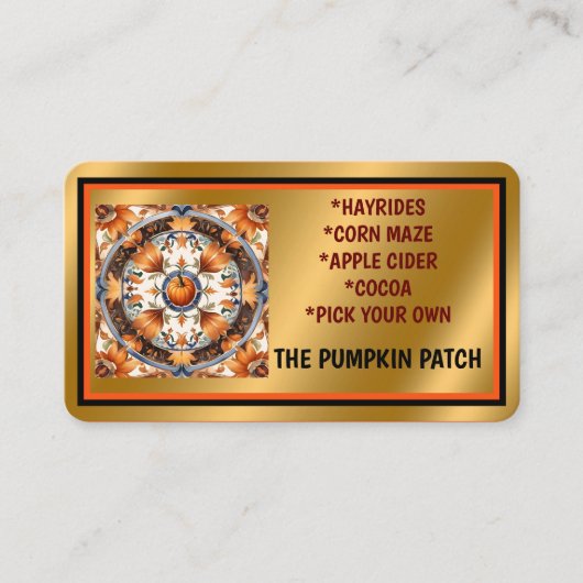 カボチャモダンンサンクスギビング秋コレクション 名刺 (正面)