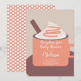 カボチャモダンンスパイスマグ秋ベビーシャワー 招待状