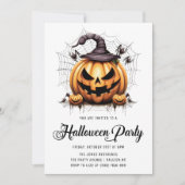 カボチャモダンンスパイダーズ大人ハローウィンパーティ 招待状 (正面)