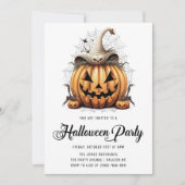 カボチャモダンンスパイダーズ大人ハローウィンパーティ 招待状 (正面)