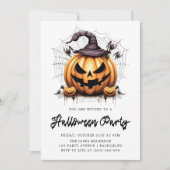 カボチャモダンンスパイダーズ大人ハローウィンパーティ 招待状 (正面)