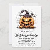 カボチャモダンンスパイダーズ大人ハローウィンパーティ 招待状 (正面)